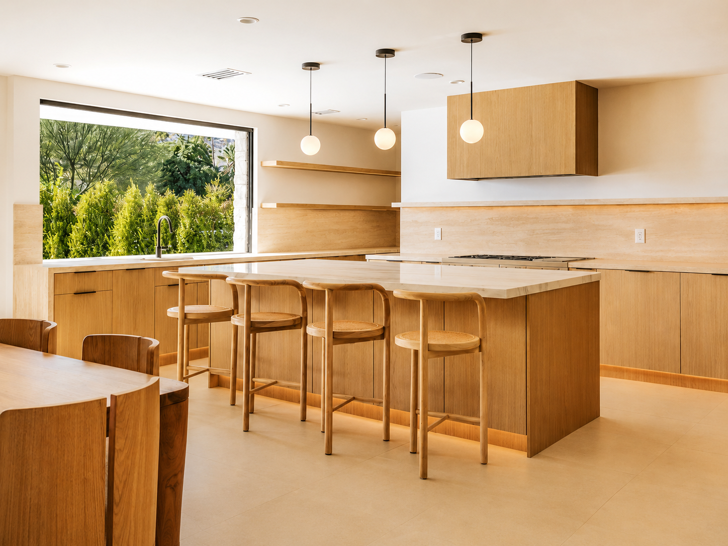 Light Oak Flat Panel Kitchen
