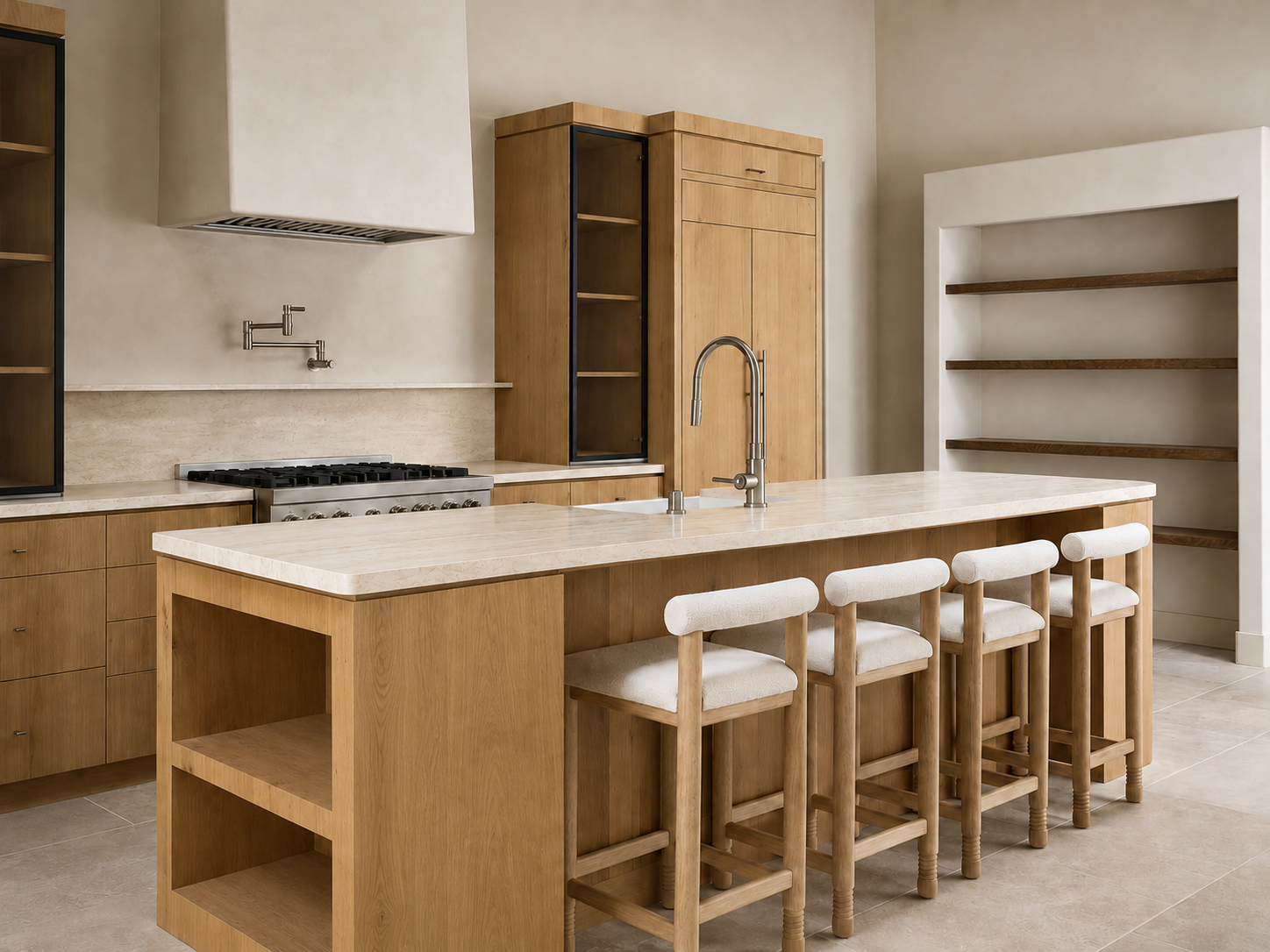Natural Oak Flat Panel with Island