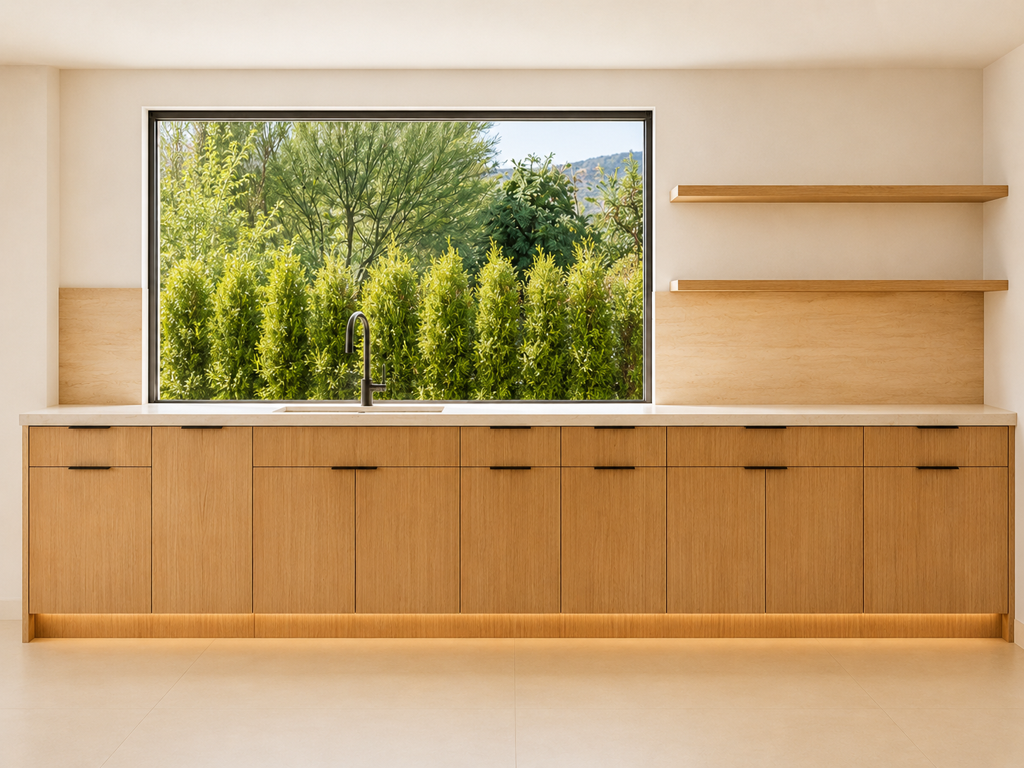 Light Oak Flat Panel Kitchen 10-ft price reference