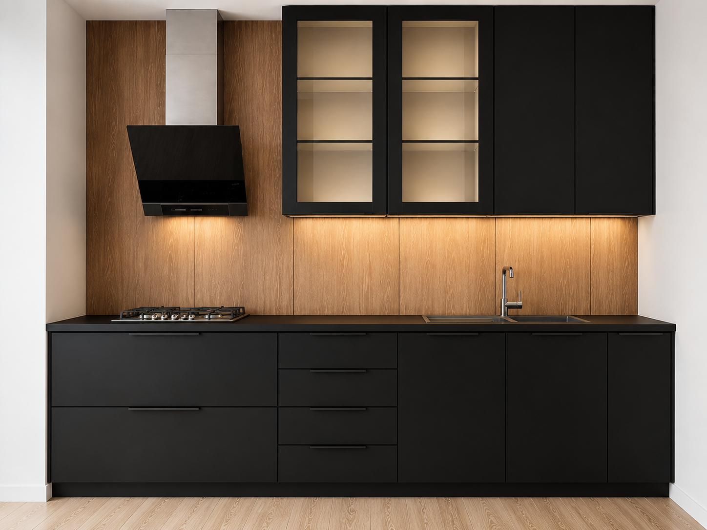 Matte Black Flat Panel Kitchen 10-ft price reference