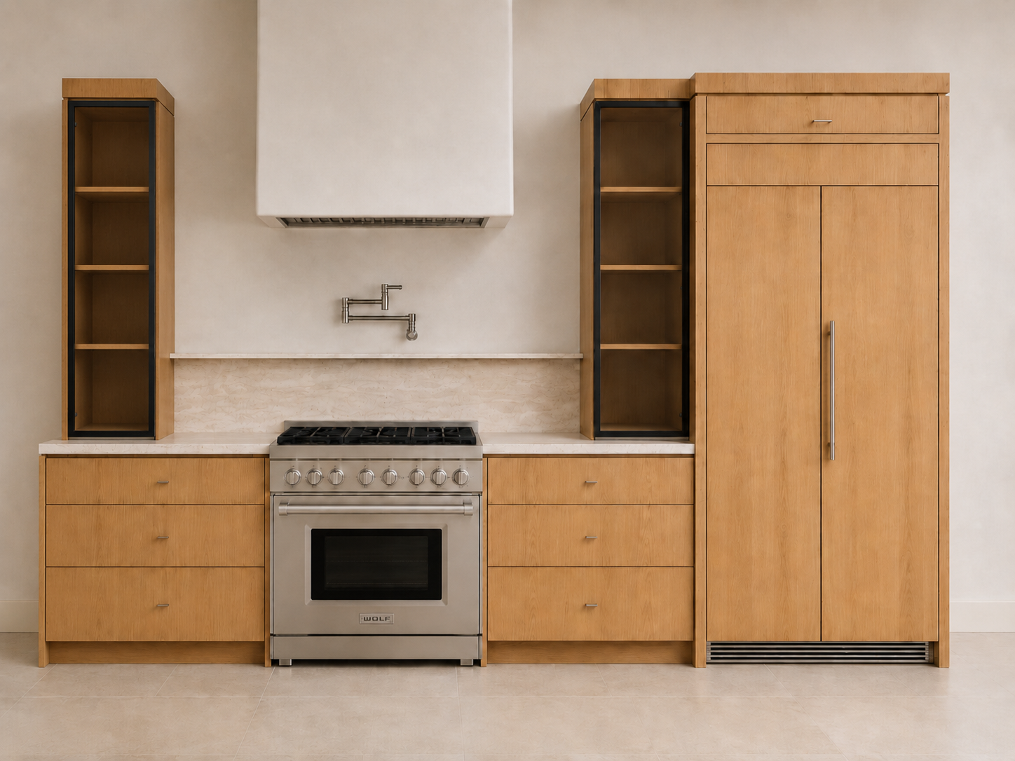 Natural Oak Flat Panel with Island 10-ft price reference