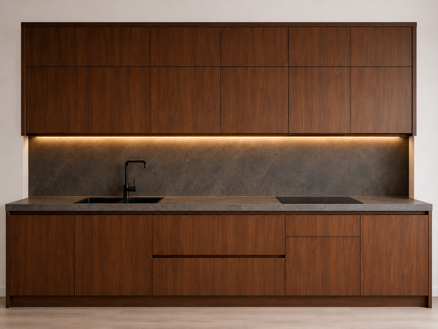 Walnut Flat Panel Kitchen 10-ft price reference