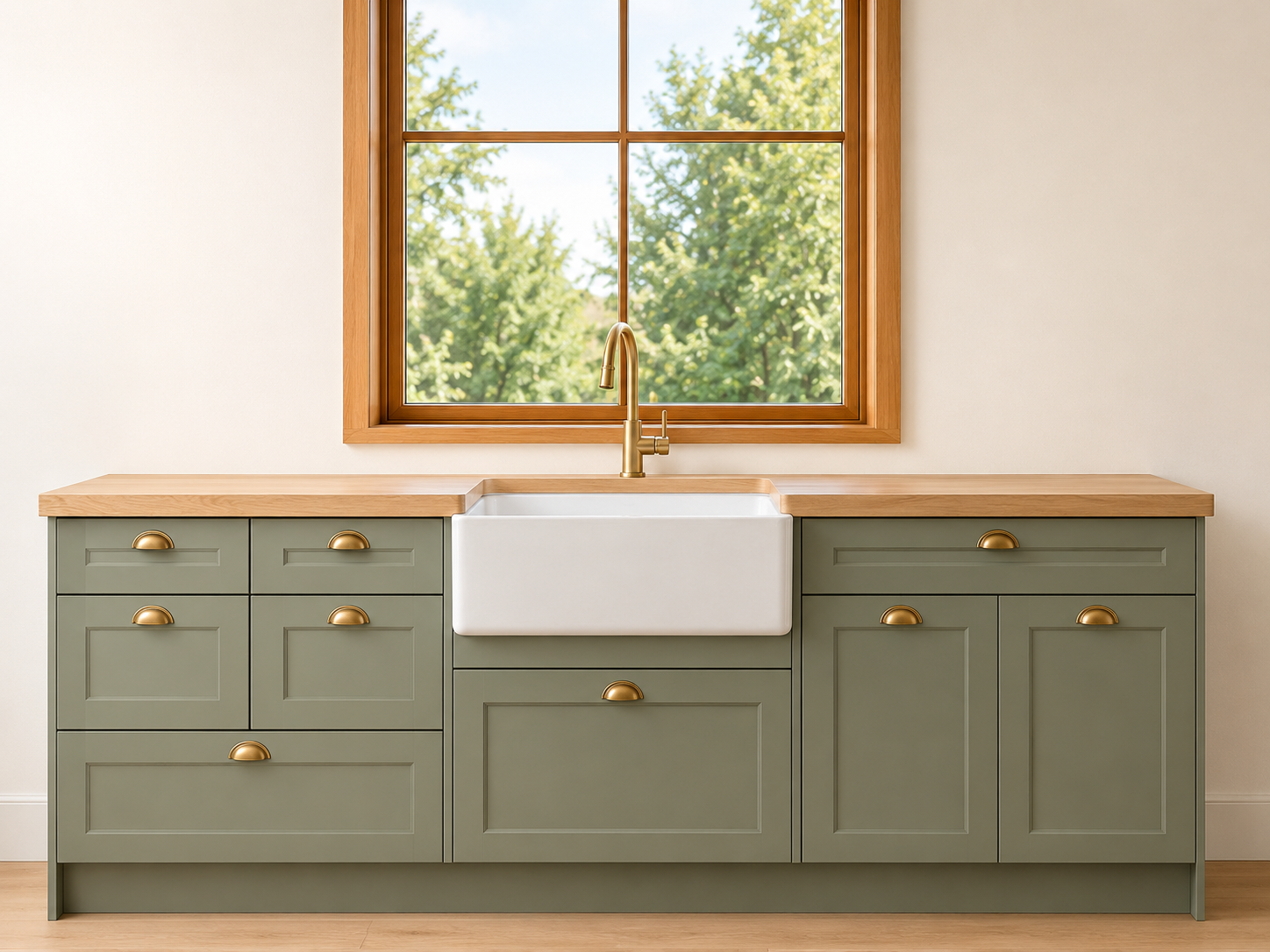Warm White Shaker with Sage Lowers 10-ft price reference