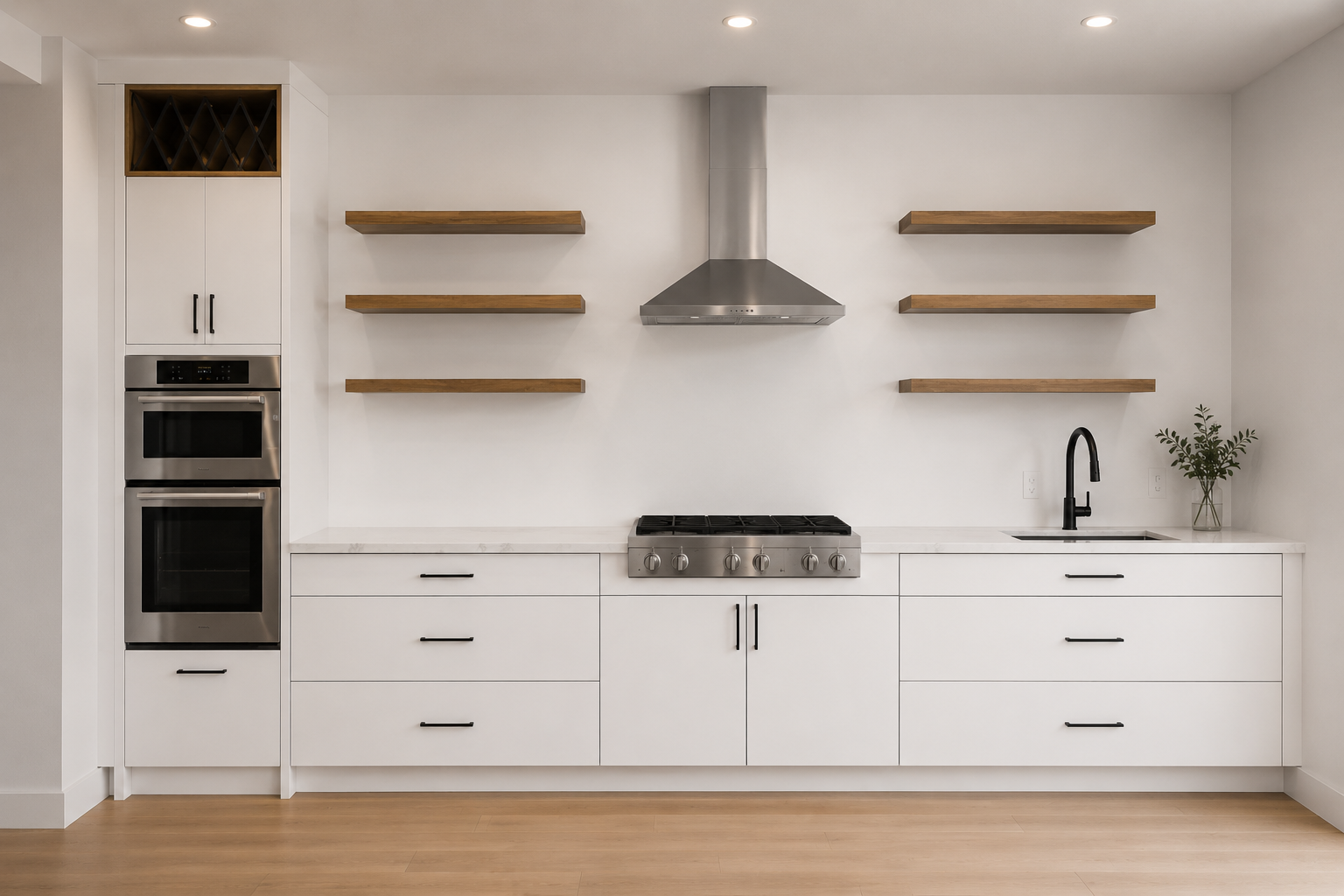 White & Oak Flat Panel Kitchen 10-ft price reference
