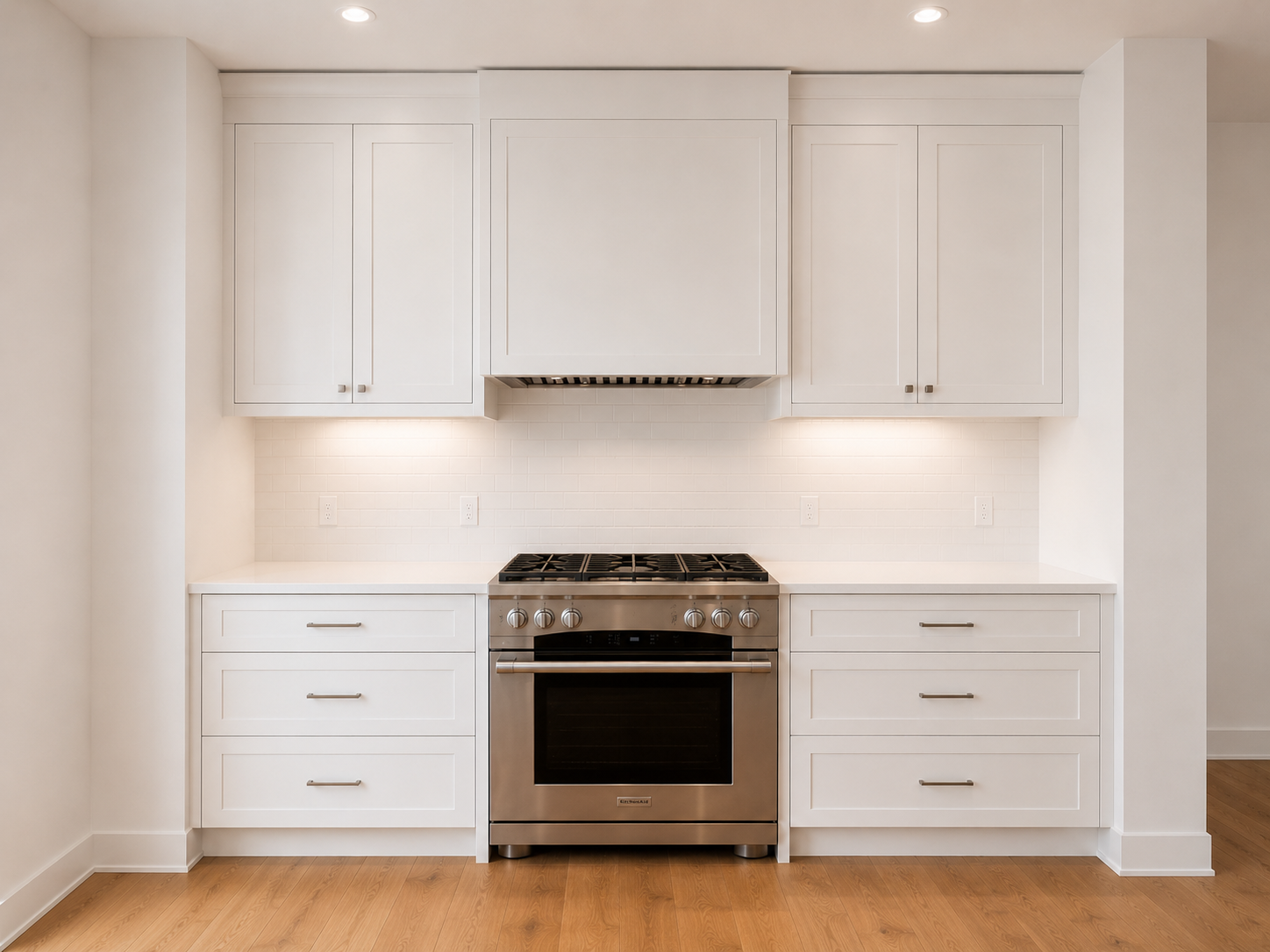 White Shaker with Walnut Island 10-ft price reference