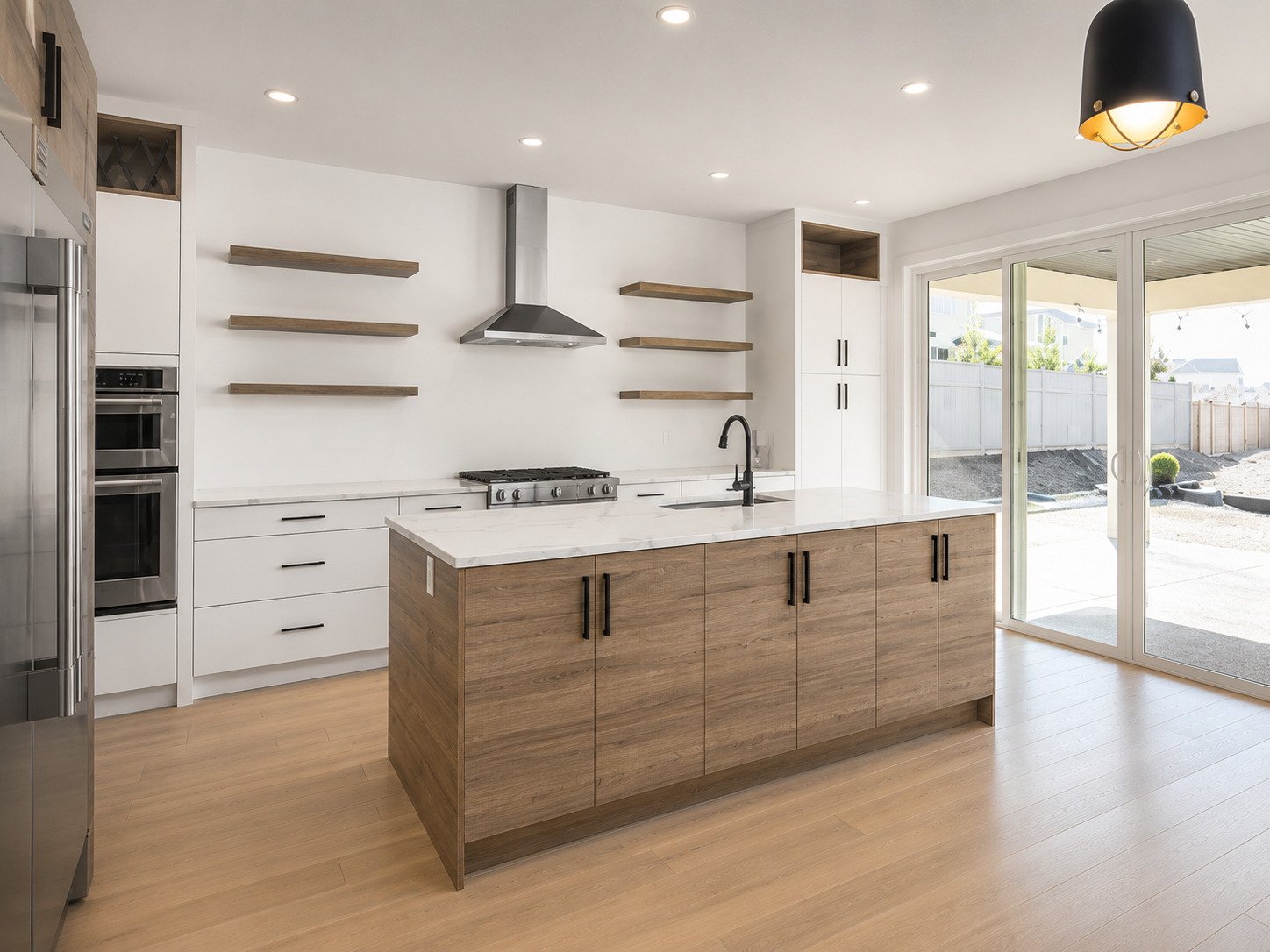 White & Oak Flat Panel Kitchen