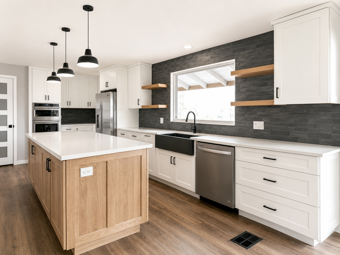 White Shaker with Light Oak Island